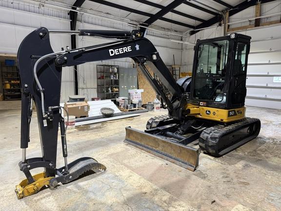 50 P TIER EXCAVATOR GEN A W/ HYD THUMB - Cab w/ AC; Long Arm; Rubber Pads; Hydraulic Thumb; w/ Blade