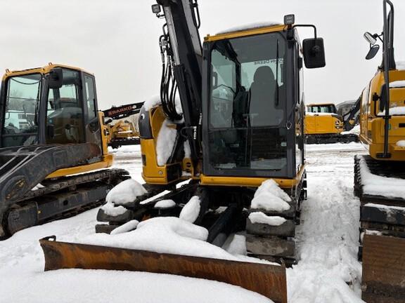 75 P TIER EXCAVATOR GEN A - Cab w/ AC; Rubber Pads; 18" Pads; Aux Hydraulics, Coupler, Hydraulic Thumb; 24" Bucket; w/ Blade