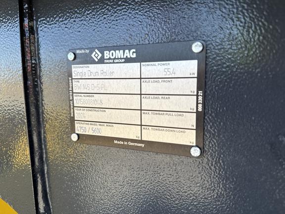 2025 BOMAG BW 145 D-5 PL SMOOTH DRUM ROLLER