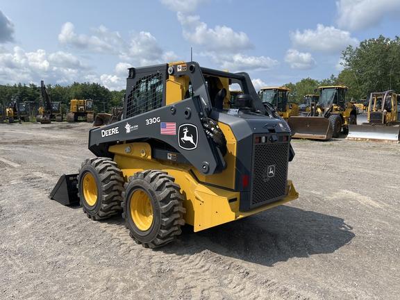 2023 John Deere 330G SKID STEER LOADER BASE - Cab w/ AC, ISO Pattern, Joystick Controls, Air Ride Seat; 2 Speed; 14x17.5 Tires; General Purpose Bkt; Options: Camera, Self-Leveling, Ride Control, 2 Speed, Hi-Flo