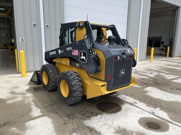 2023 John Deere 330G SKID STEER LOADER BASE - Cab w/ AC, ISO Pattern, Joystick Controls, Air Ride Seat; 2 Speed; 14x17.5 Tires; General Purpose Bkt; Options: Camera, Self-Leveling, Ride Control, 2 Speed, Hi-Flo