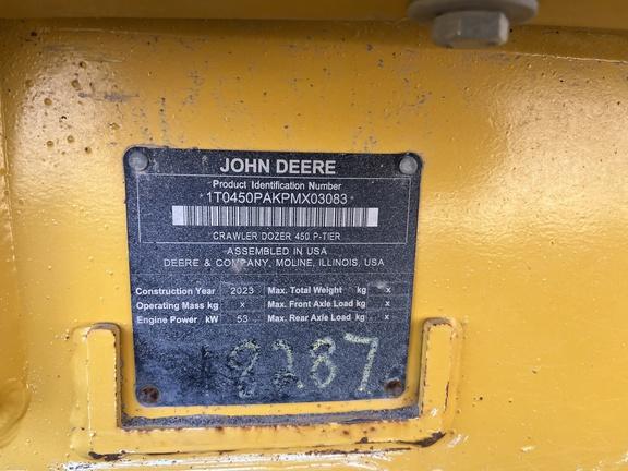 2023 John Deere 450 P-TIER CRAWLER DOZER -Cab w/ AC; Low Ground Pressure; 2D Slope Control w/ EZ grade; 24" Pads; Power-Angle-Tilt, 2.92 m (115 in.) Blade