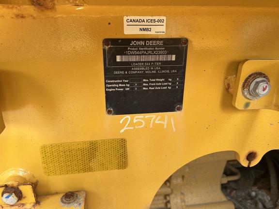 544 P-TIER 4WD LOADER - Cab w/ AC, EH Joystick Controls; 20.5 Tires, Radials; General Purpose Bkt; Options: Rear Camera