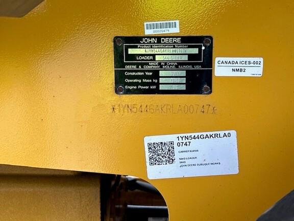 544 G-TIER WHEEL LOADER - Cab w/ AC, EH Joystick Controls; 20.5 Tires, Radials; General Purpose Bkt; Options: Rear Camera, Ride Control
