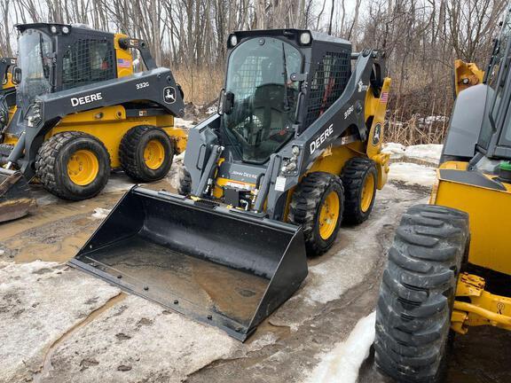 318G SKID STEER LOADER BASE - Cab w/ AC, EH Joystick Controls, Air Ride Seat; 2 Speed; Self-Leveling; Beefy Baby Tires; General Purpose Bkt