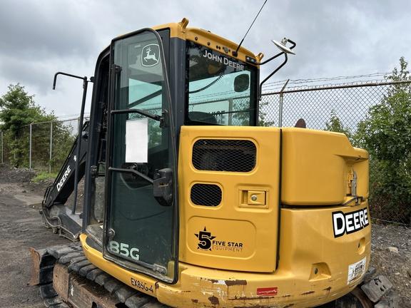 2019 John Deere 85G EXC - Cab w/ AC; Rubber Pads; 18" Pads; Aux Hydraulics, Coupler; 24" Bucket; w/ Blade