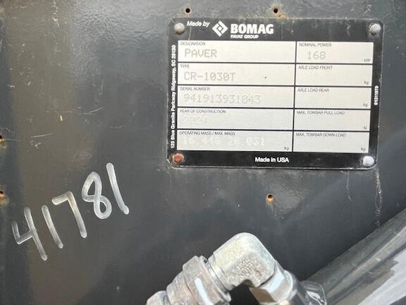 2024 BOMAG CR 1030T W/20 SCREED TRACKED HWY P