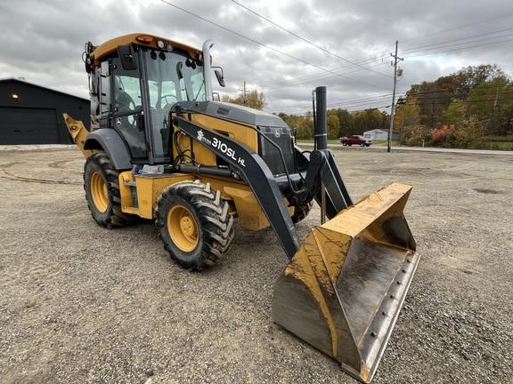 John Deere 310HL BACKHOE LOADER, Cab w/ AC, Pilot Controls; 4X4, Ride Control; Extendible Dipper; Aux Hydraulics, Quick Coupler, Thumb; General Purpose Bkt, 24" Bucket; 17.5 Tires