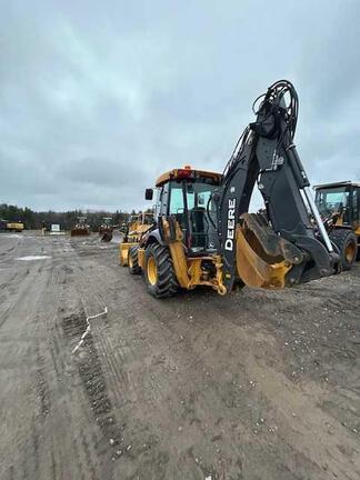 John Deere 310HL BACKHOE LOADER, Cab w/ AC, Pilot Controls; 4X4, Ride Control; Extendible Dipper; Aux Hydraulics, Quick Coupler, Thumb; General Purpose Bkt, 24" Bucket; 17.5 Tires