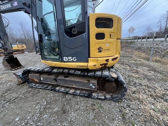 2019 John Deere 85G EXC - Cab w/ AC; Rubber Pads; 18" Pads; Aux Hydraulics, Coupler; 24" Bucket; w/ Blade