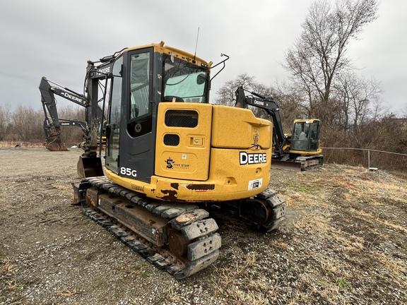 2019 John Deere 85G EXC - Cab w/ AC; Rubber Pads; 18" Pads; Aux Hydraulics, Coupler; 24" Bucket; w/ Blade