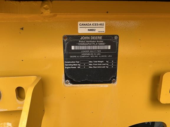 624 P-TIER 4WD LOADER W/ 60" FORKS - Cab w/ AC, Joystick Controls; 20.5 Tires; General Purpose Bkt; Options: Rear Camera