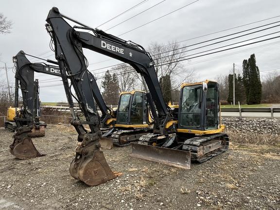 2019 John Deere 85G EXC - Cab w/ AC; Rubber Pads; 18" Pads; Aux Hydraulics, Coupler; 24" Bucket; w/ Blade