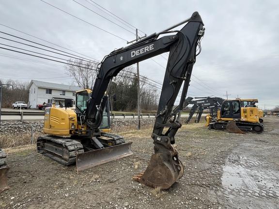 2019 John Deere 85G EXC - Cab w/ AC; Rubber Pads; 18" Pads; Aux Hydraulics, Coupler; 24" Bucket; w/ Blade