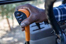 Integrated gear buttons on transmission control lever