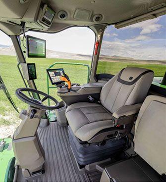 R-spec windrower Ultimate cab interior