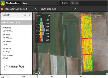 Crop yield map