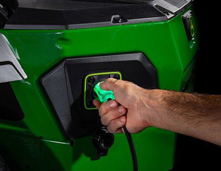 Customer-provided extension cord is used to charge Z370R and Z380R Electric ZTrak Mowers