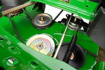 Floor panel removed for mower access (similar Z970R shown)