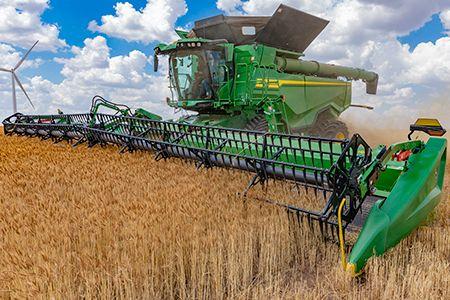 X Series harvesting wheat