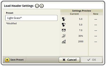 Customize a preset for a field or crop