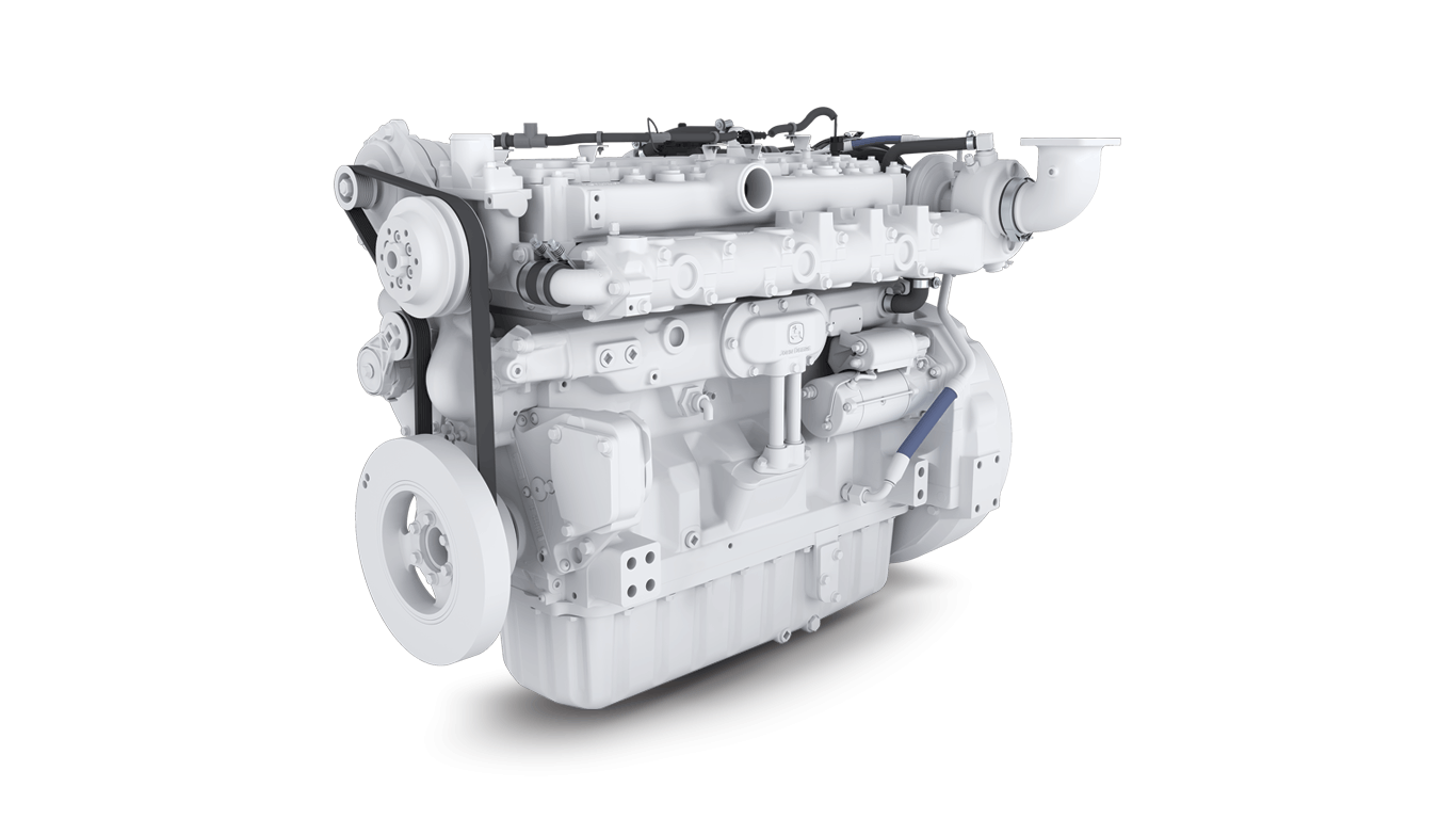Front left studio image of marine engine 6090hfm85