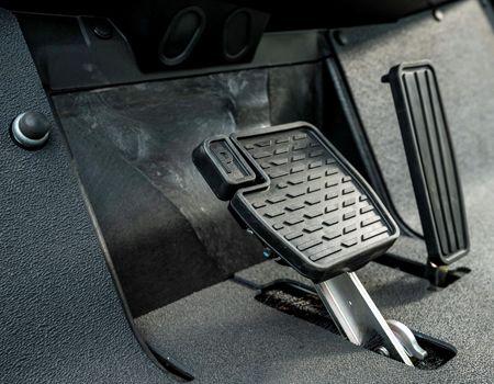 Go, brake, and park brake latch pedals