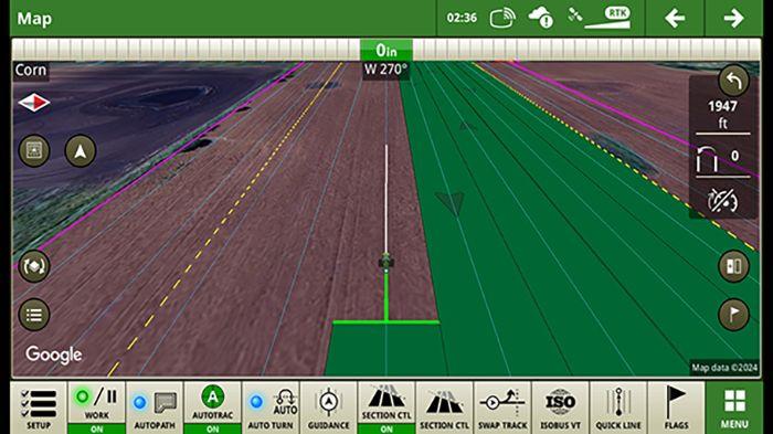 View the direction of a pass onboard the display