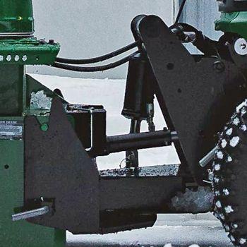 Snow blower connected to quick-hitch