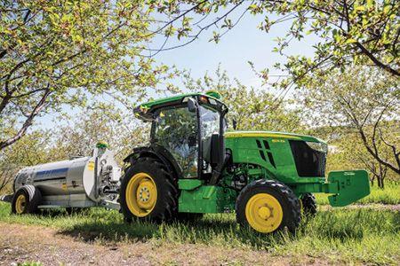 Spraying in an orchard