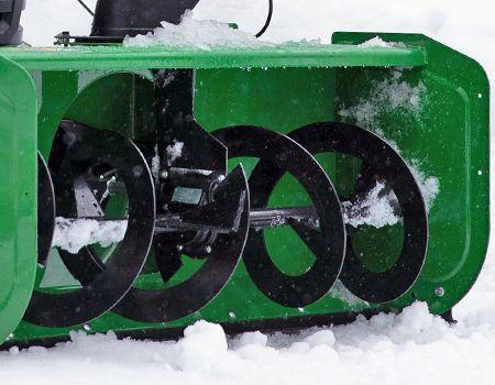 Two-stage auger and cast iron gearbox