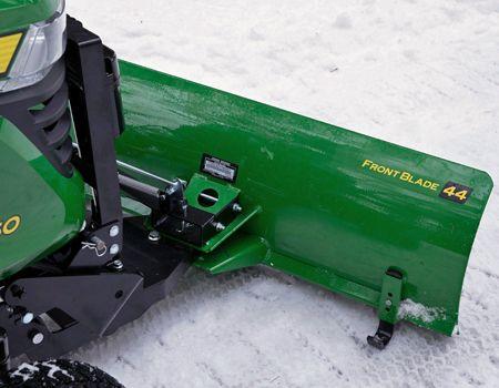 Heavy-duty blade construction (shown with optional angling and electric lift)
