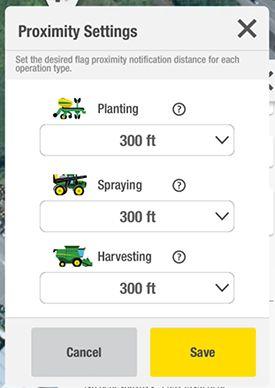 Setting desired flag distance