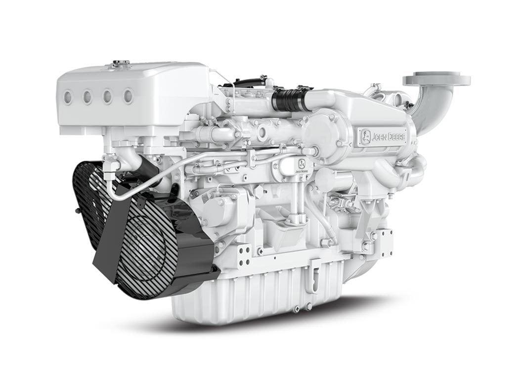 Left-front view of marine generator engine 6090AFM85 studio rendering.