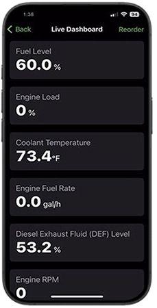 Live equipment dashboard in Equipment Mobile
