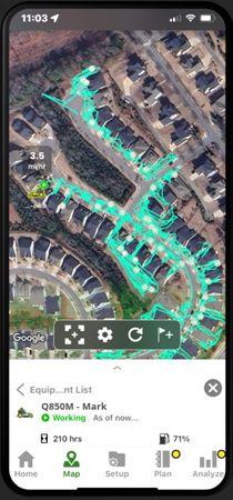 Mobile view of Operations Center map showing GPS speed