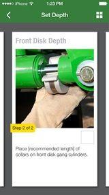Setting disk depth with Equipment Mobile