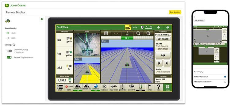 Whether you're in the office or on the move, you can manage displays seamlessly from your desktop or mobile device using the John Deere Operations Center.