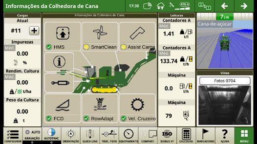 Home page showing Harvest Monitor information (left hand) and video (right hand)