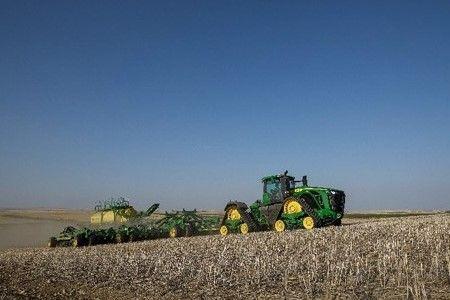 Air Seeding Train accurately seeding up a hill