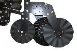 508 mm (20 in.) 18-wave front and 13-wave rear dual coulter