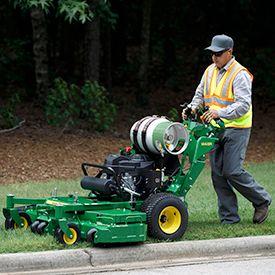 Propane conversion kit on a walk-behind mower
