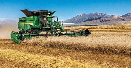 Equipment Mobile App in use on a combine in the field