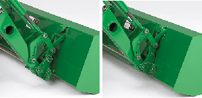 Close up of quick-change attachment mounting