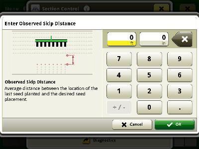 Entering observed skips allows Section Control to adjust