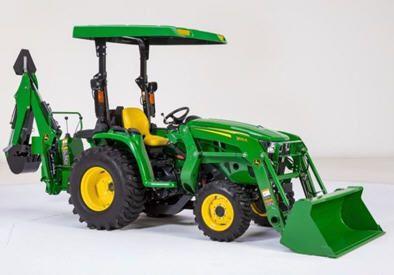 Backhoe mounted to a tractor