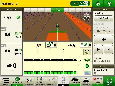 John Deere planter ISOBUS implement split screens