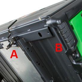Latch (A) and lift handle (B) (TH vehicles)
