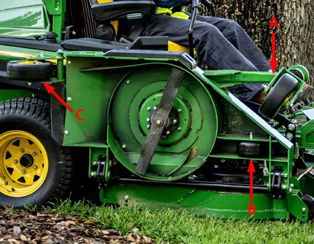 Underside of wing mower deck