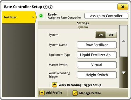 Rate Controller setup